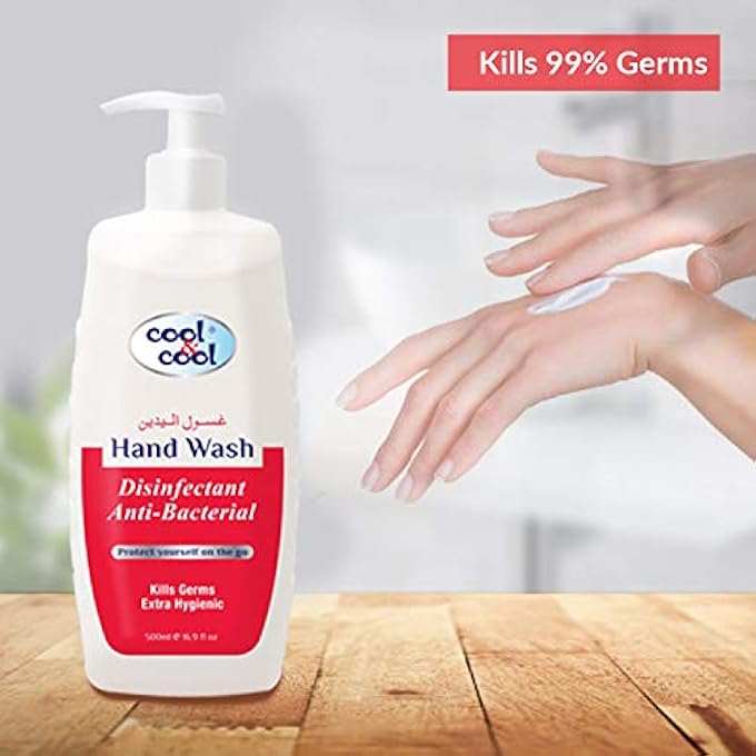 Cool & Cool DISINFECTANT HAND WASH BUNDLE - 500ML + 250ML TWIN PACK FREE - VITAMIN E INFUSED, CONVENIENT, MOISTURIZING & NOURISHING - Image 2